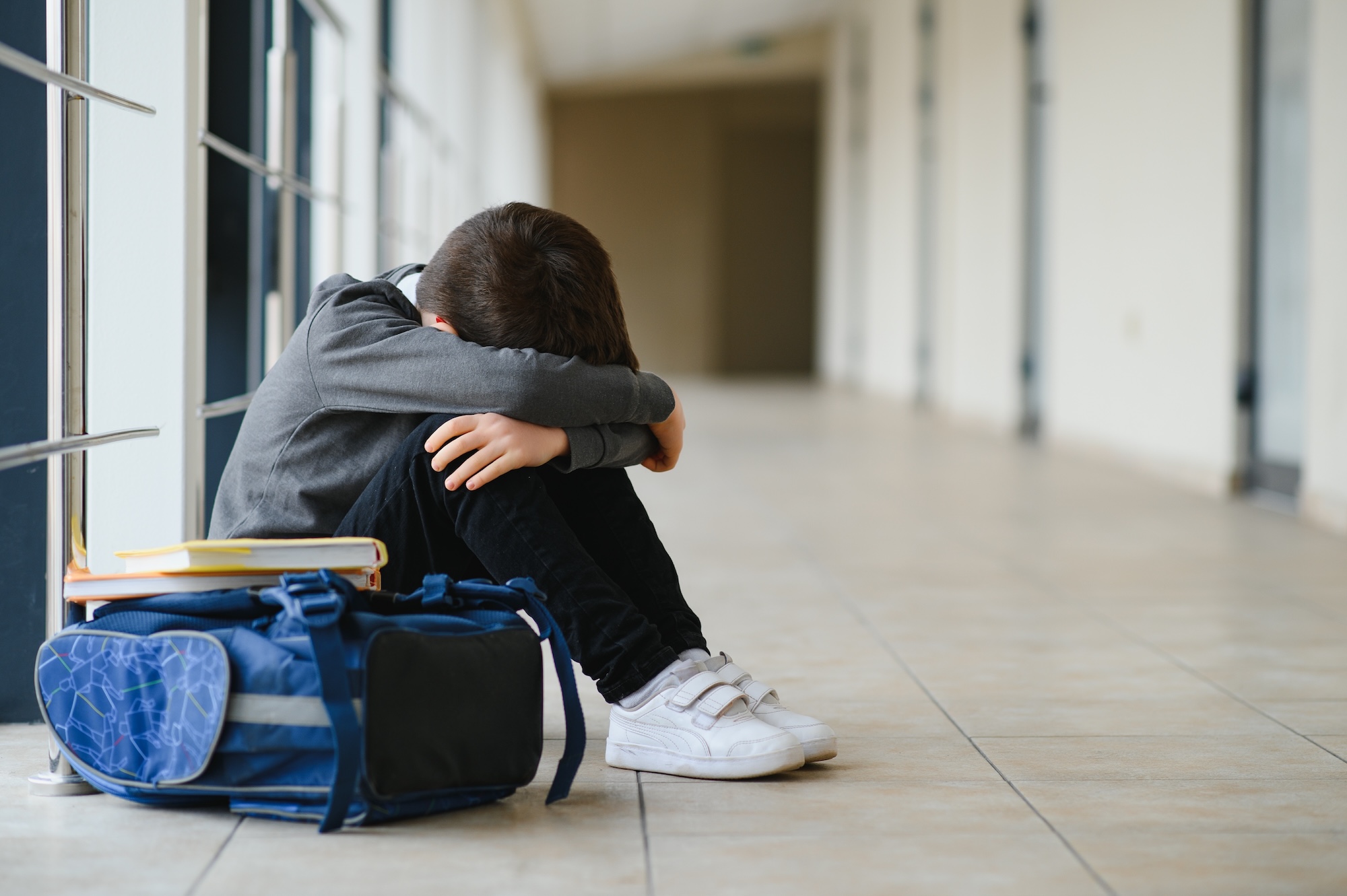 Sad child school