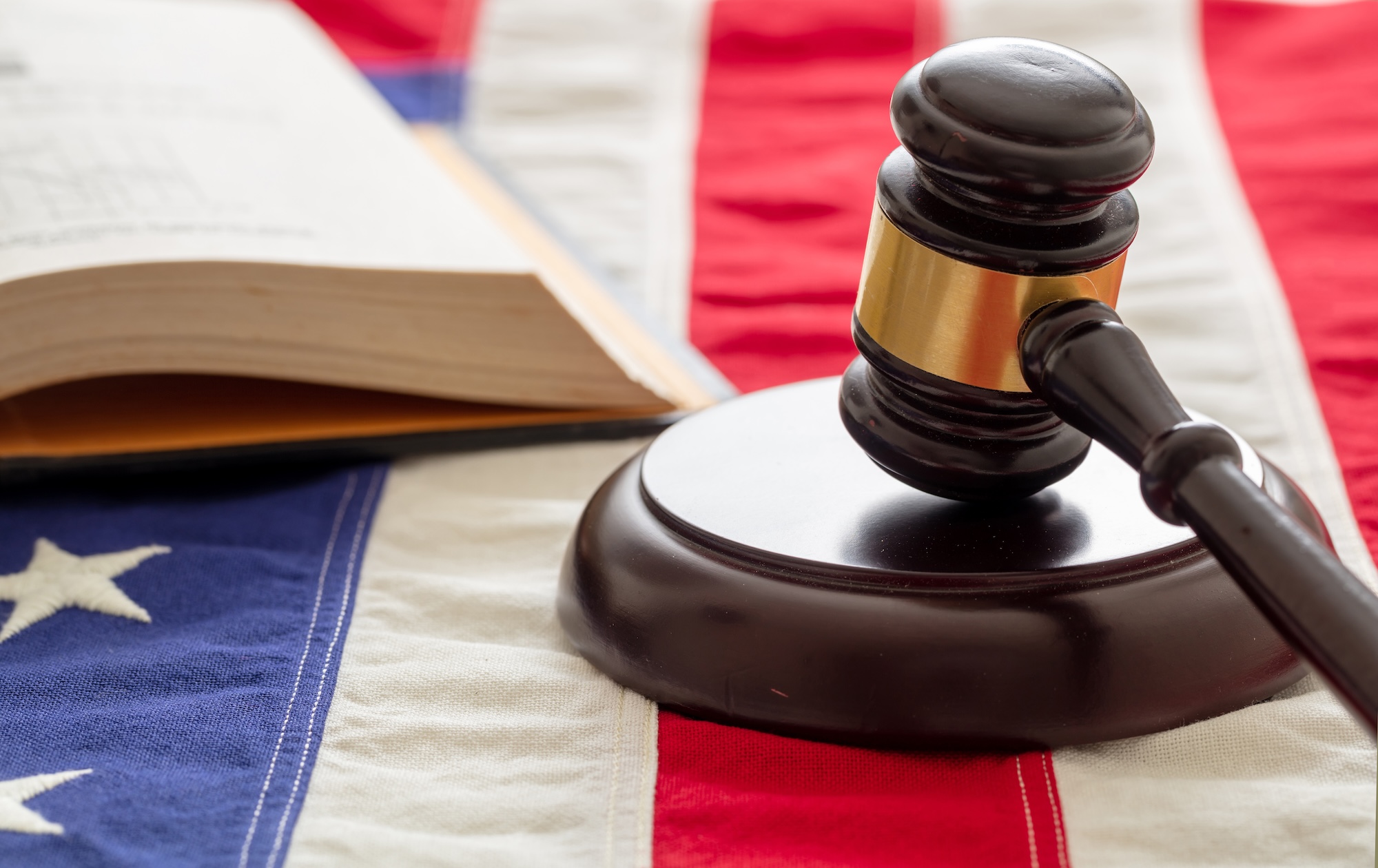 American flag and gavel